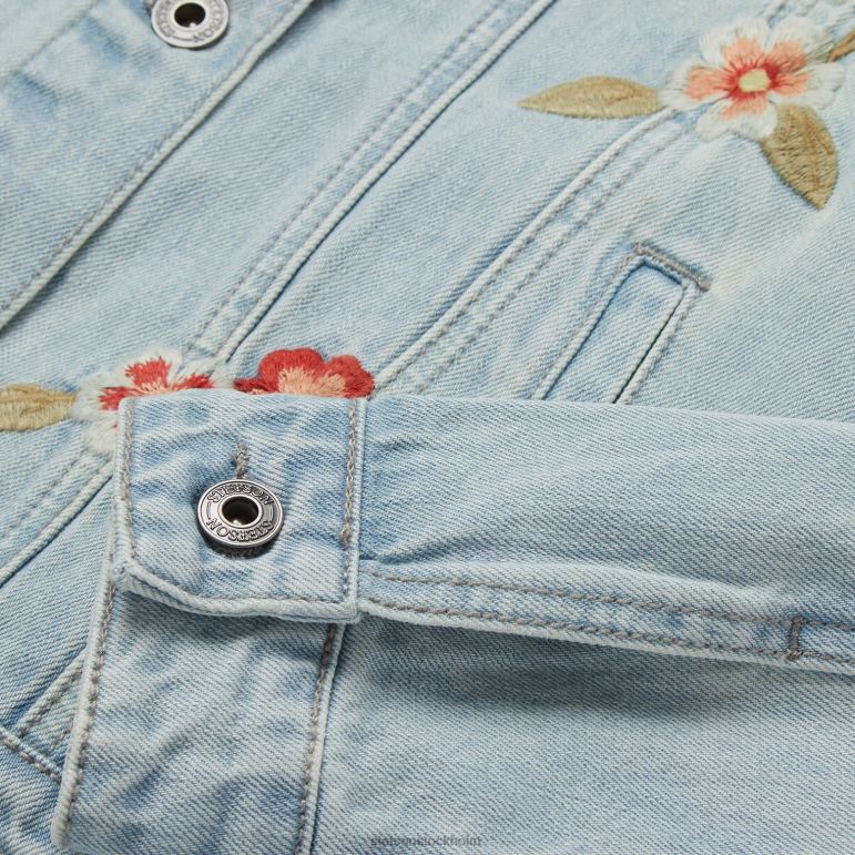 Stetson kvinnor broderad jeansjacka LLFB536 kläder blå