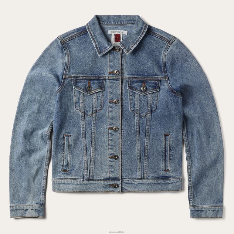 Stetson kvinnor stretch jeansjacka LLFB538 kläder blå