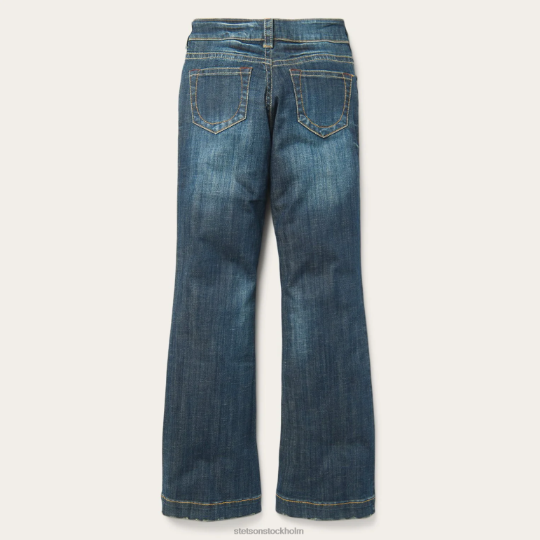 Stetson kvinnor 214 city byxjeans i medium tvätt LLFB512 kläder blå
