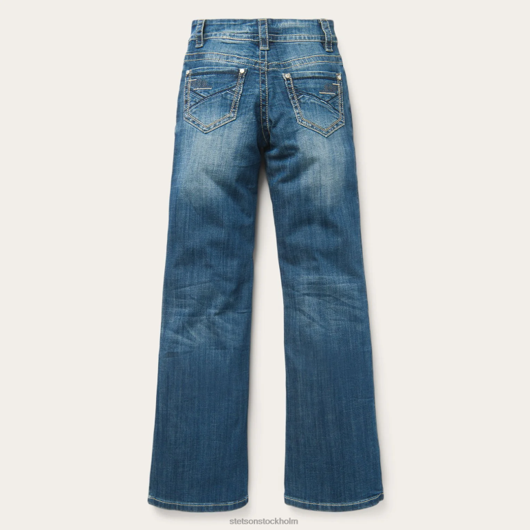 Stetson kvinnor 214 jeans i byxpassform med deco bakficka LLFB516 kläder blå