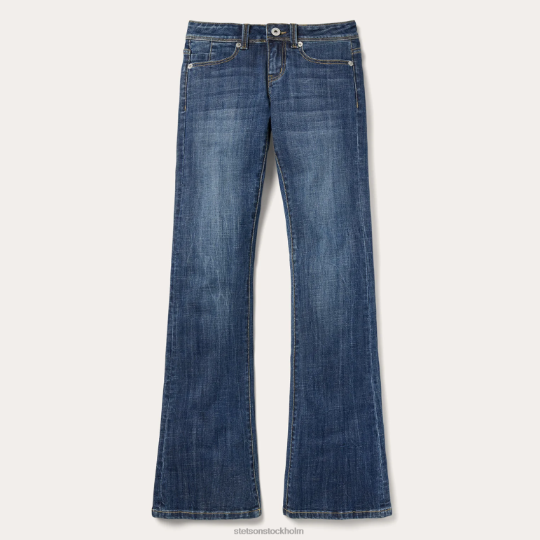 Stetson kvinnor 816 klassiska bootcut-jeans LLFB527 kläder blå