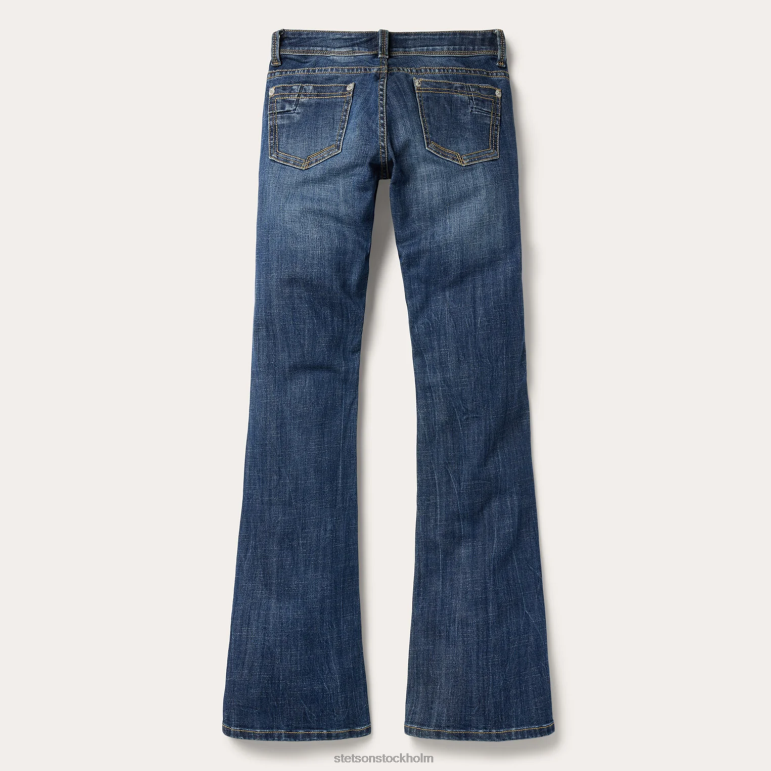 Stetson kvinnor 816 klassiska bootcut-jeans LLFB527 kläder blå
