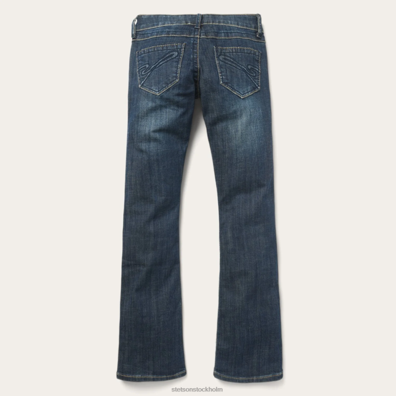 Stetson kvinnor 818 bootcut jean med \'\'s\'\' bakficka LLFB517 kläder blå