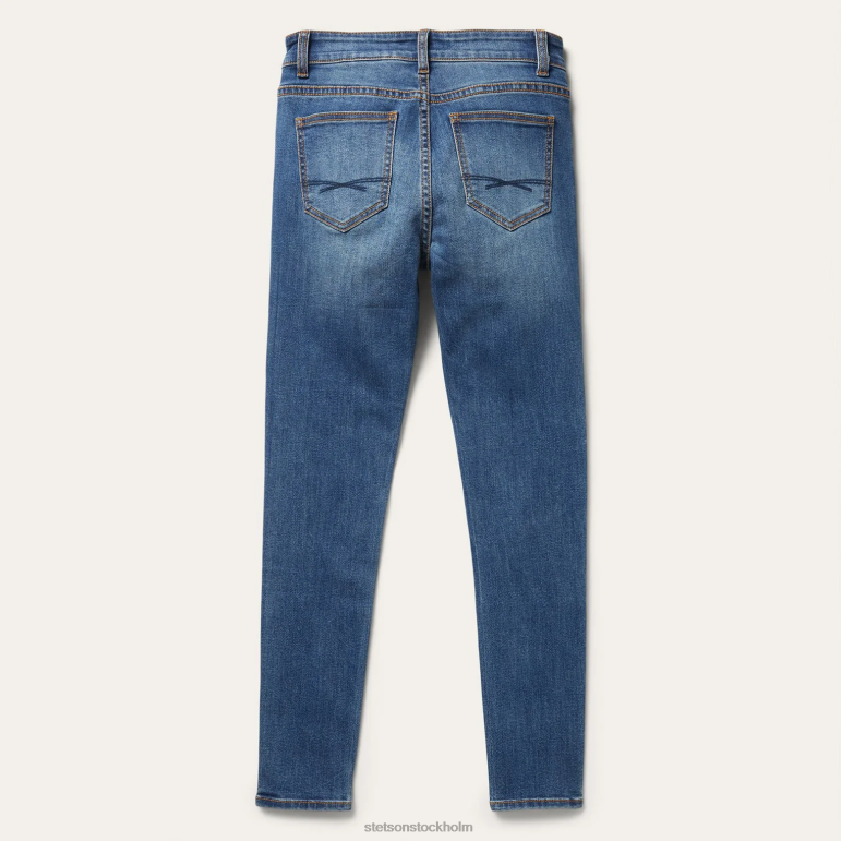 Stetson kvinnor 902 skinny fit jeans med hög midja LLFB510 kläder blå