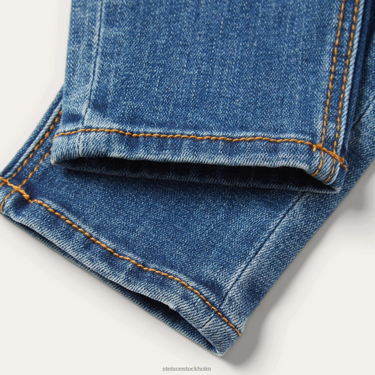 Stetson kvinnor 902 skinny fit jeans med hög midja LLFB510 kläder blå