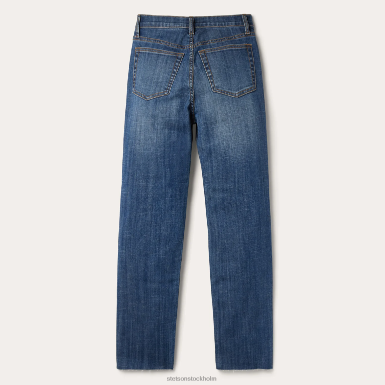 Stetson kvinnor 915 högväxt jeans med rak passform LLFB525 kläder blå