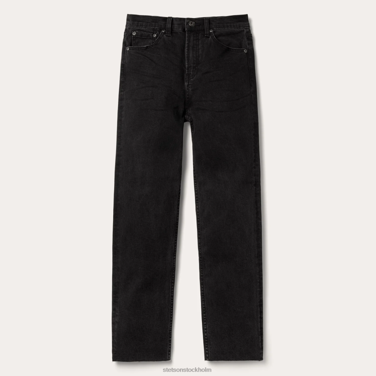 Stetson kvinnor 915 högväxt jeans med rak passform LLFB528 kläder svart