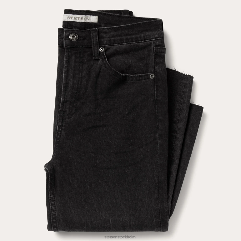 Stetson kvinnor 915 högväxt jeans med rak passform LLFB528 kläder svart