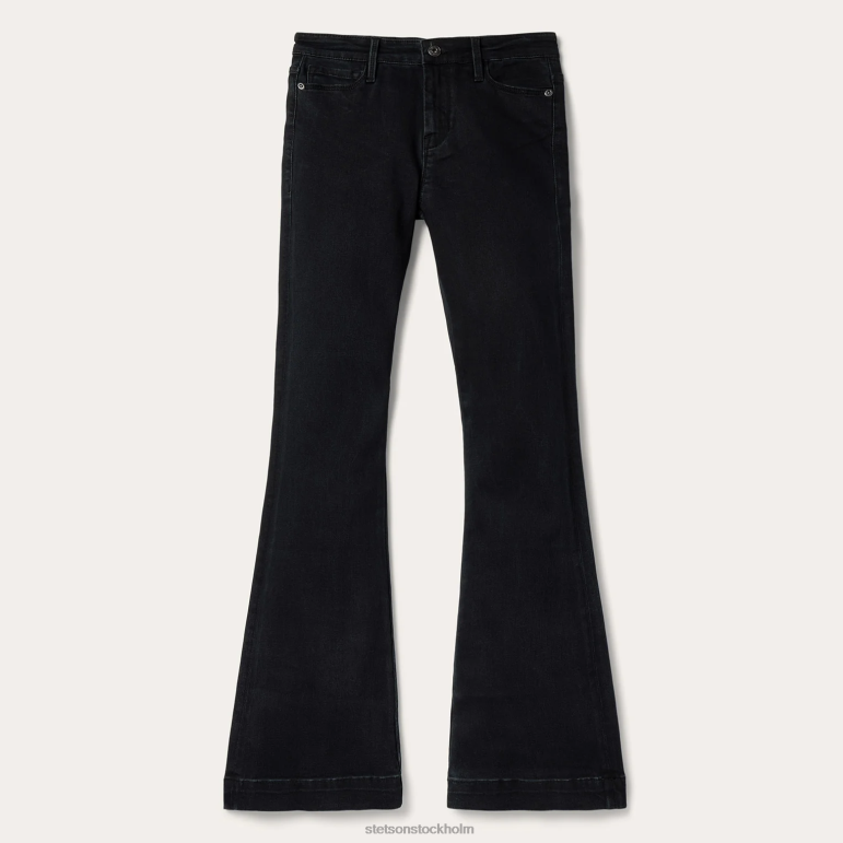 Stetson kvinnor 921 jeans med hög utsvängning LLFB526 kläder svart