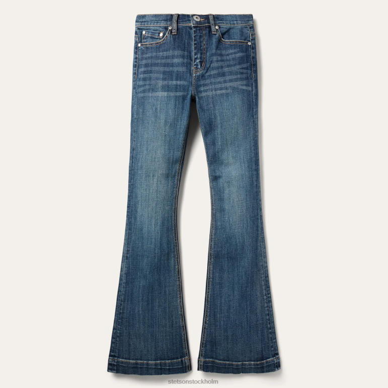 Stetson kvinnor 921 jeans med hög utsvängning LLFB529 kläder blå