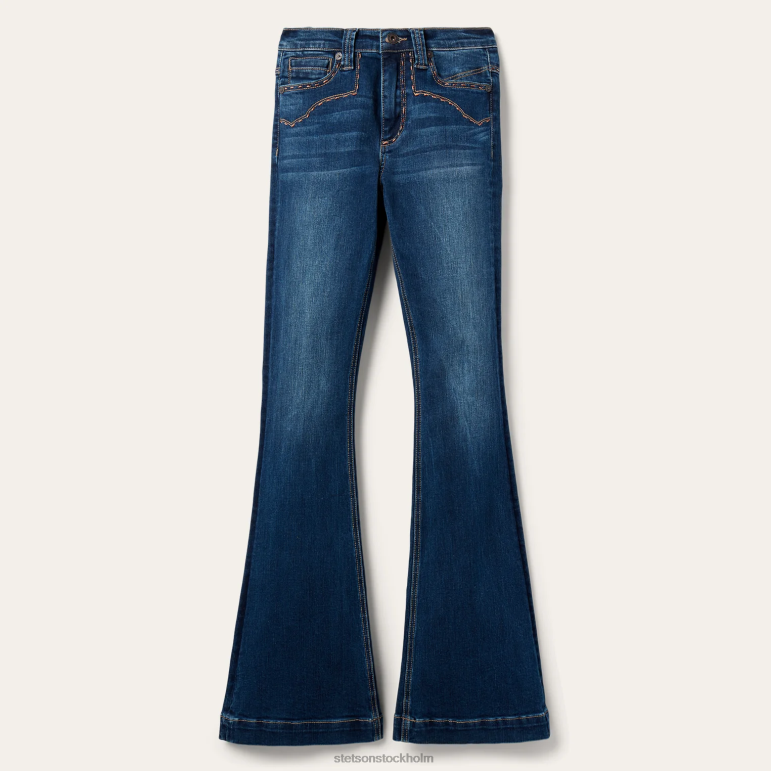 Stetson kvinnor 921 jeans med hög utsvängning LLFB531 kläder blå