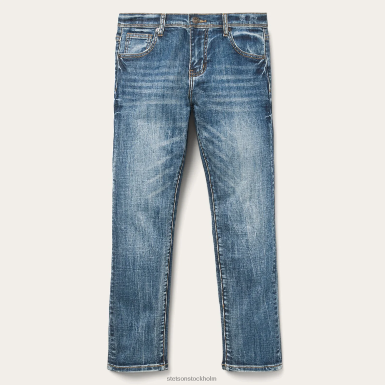 Stetson kvinnor ankellånga boyfriend fit jean LLFB515 kläder blå