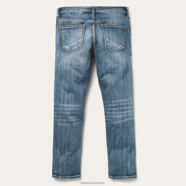 Stetson kvinnor ankellånga boyfriend fit jean LLFB515 kläder blå