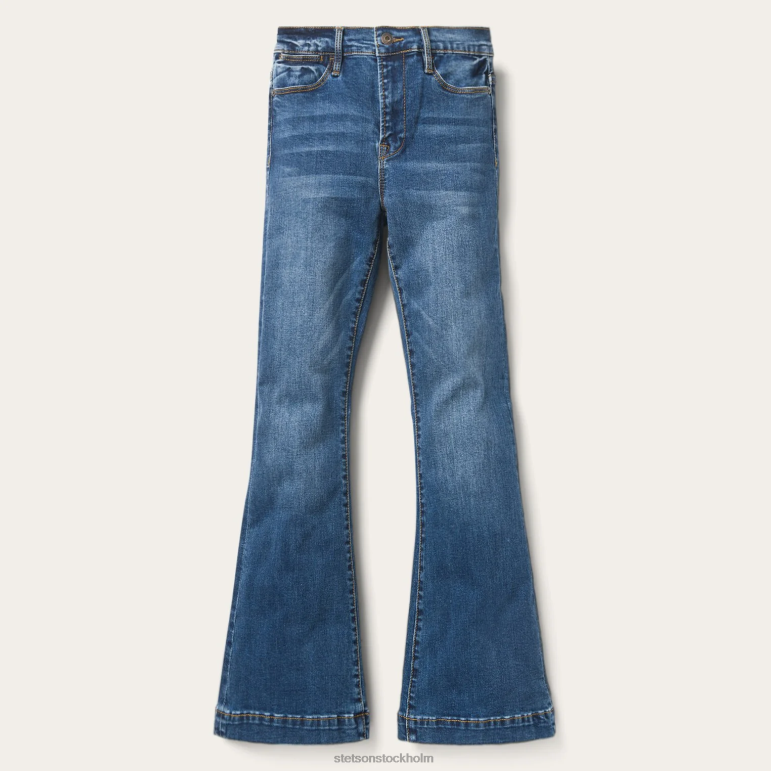 Stetson kvinnor jeans med hög midja LLFB511 kläder blå