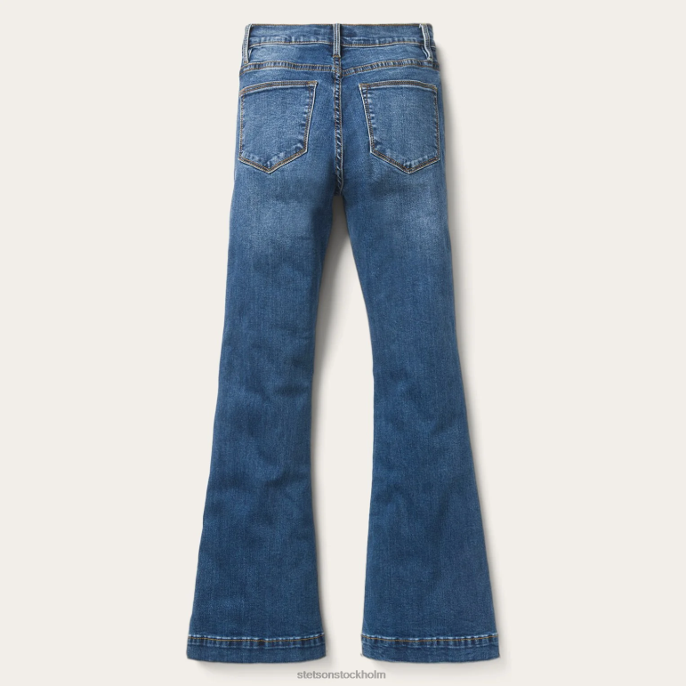 Stetson kvinnor jeans med hög midja LLFB511 kläder blå