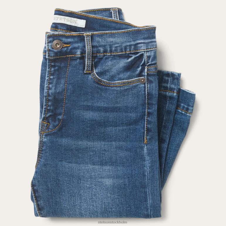 Stetson kvinnor jeans med hög midja LLFB511 kläder blå