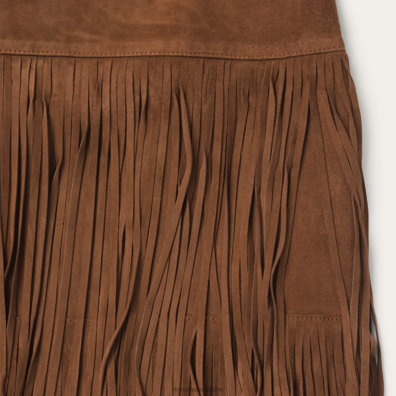 Stetson kvinnor kjol med frans i mocka LLFB509 kläder brun