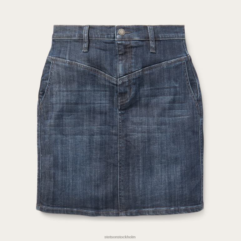 Stetson kvinnor mörk denim 5-ficks kjol LLFB520 kläder blå