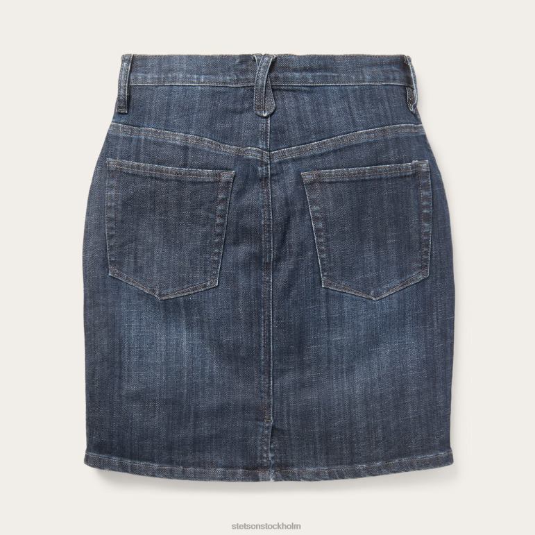 Stetson kvinnor mörk denim 5-ficks kjol LLFB520 kläder blå