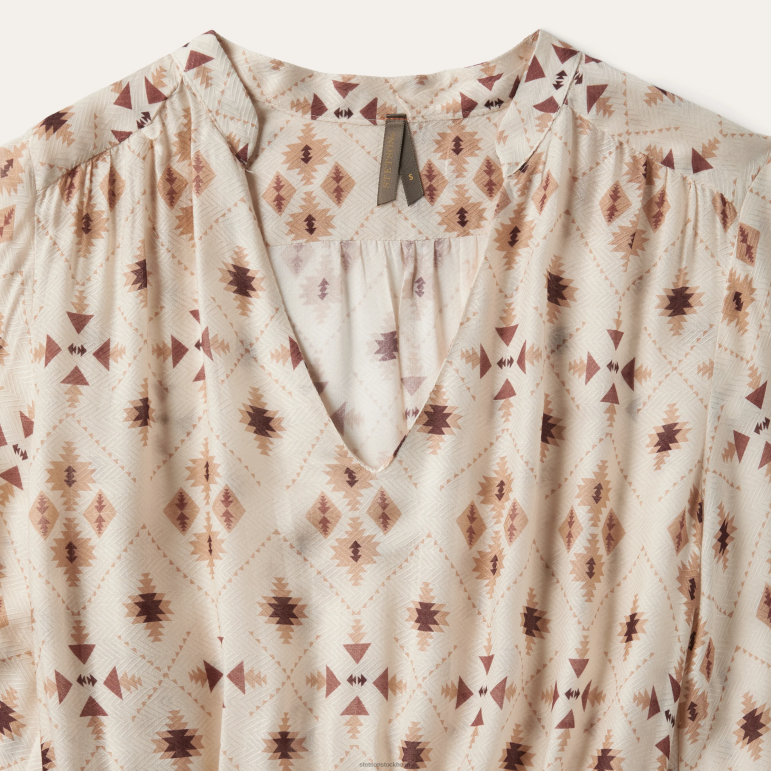 Stetson kvinnor gaucho kanttryck rayon fiskbensklänning LLFB500 kläder vit