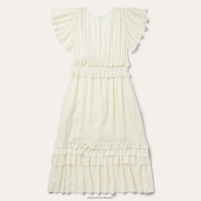 Stetson kvinnor grädde rayon fiskbensklänning LLFB496 kläder vit