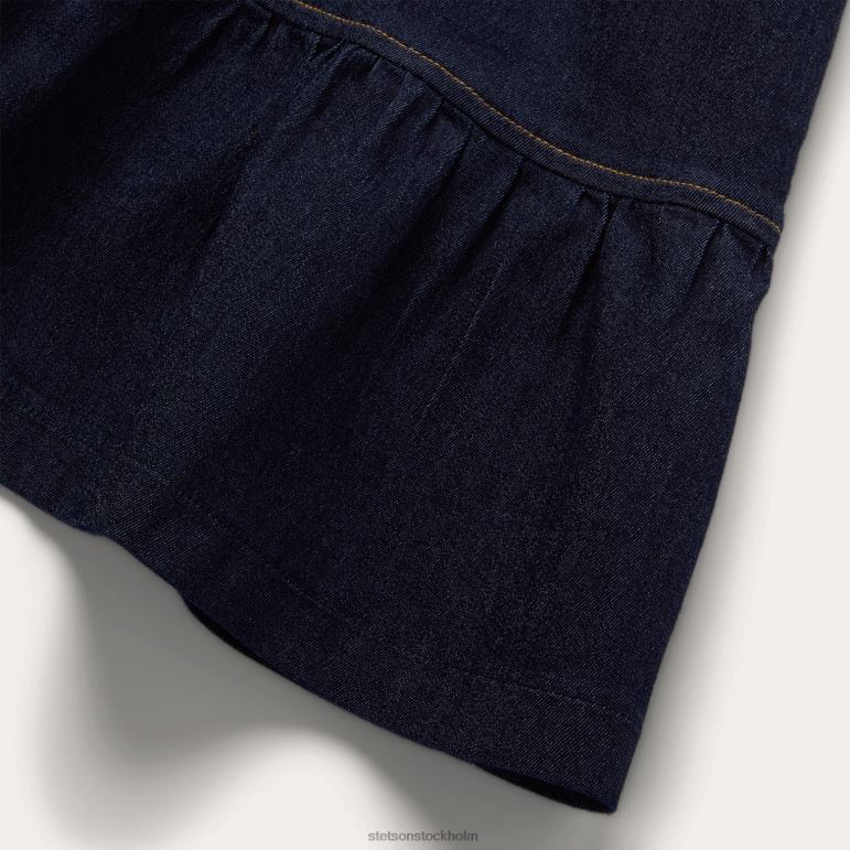 Stetson kvinnor mörk denimklänning med kontrasterande sömmar LLFB494 kläder blå