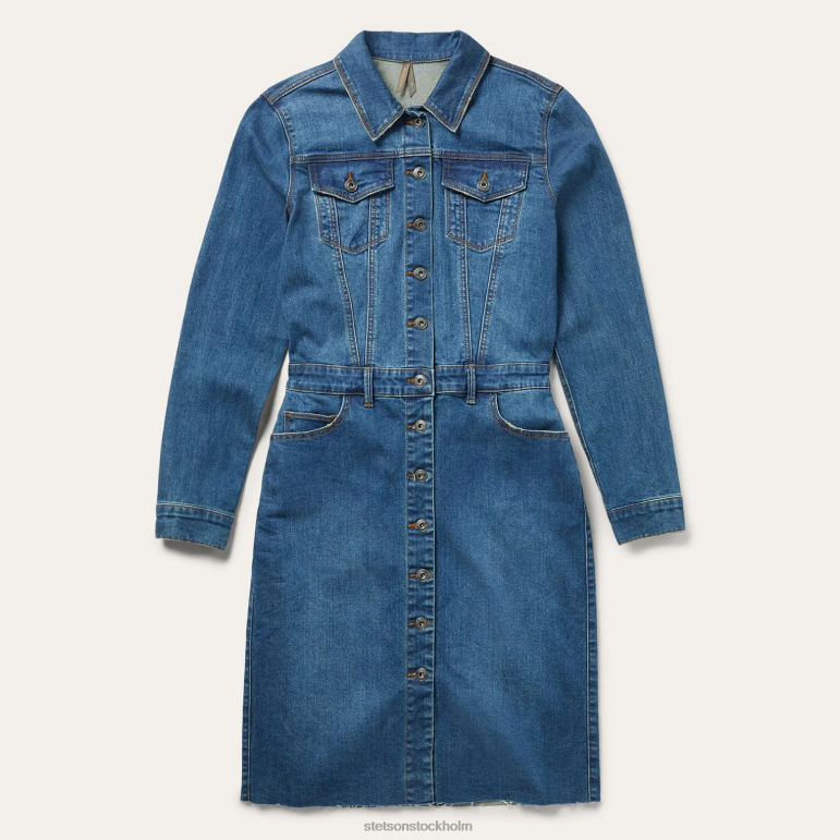 Stetson kvinnor premium jeansskjorta LLFB503 kläder blå