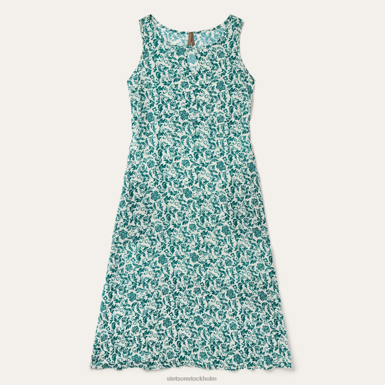 Stetson kvinnor ärmlös klänning i rayon med blommigt jade LLFB486 kläder grön