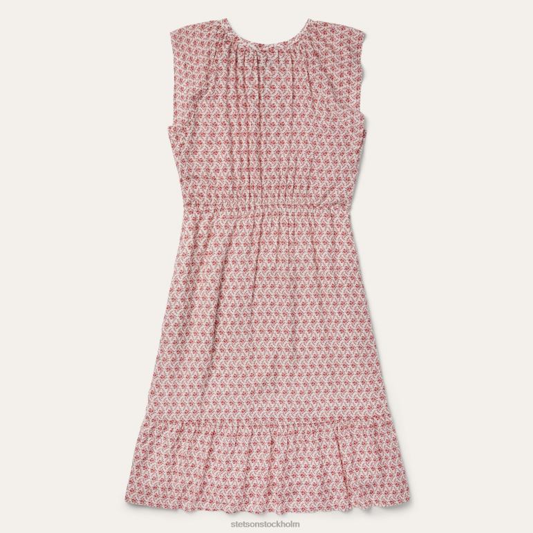 Stetson kvinnor stuga blommig klänning LLFB495 kläder röd