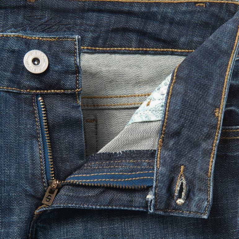 Stetson kvinnor mörkt tvättade jeansshorts LLFB523 kläder blå