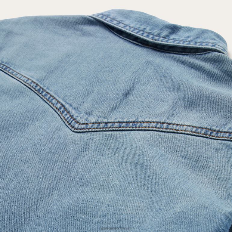 Stetson kvinnor jeansskjorta med lös passform LLFB429 kläder blå