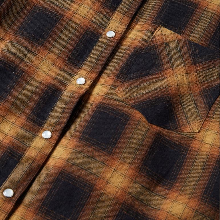 Stetson kvinnor klassisk västerländsk flanellskjorta LLFB481 kläder brun