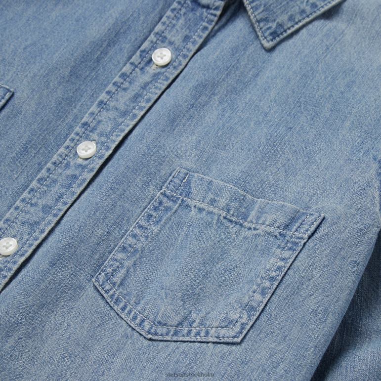 Stetson kvinnor långärmad jeansskjorta LLFB456 kläder blå