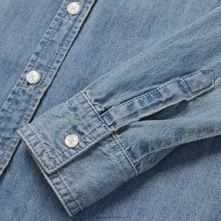 Stetson kvinnor långärmad jeansskjorta LLFB456 kläder blå