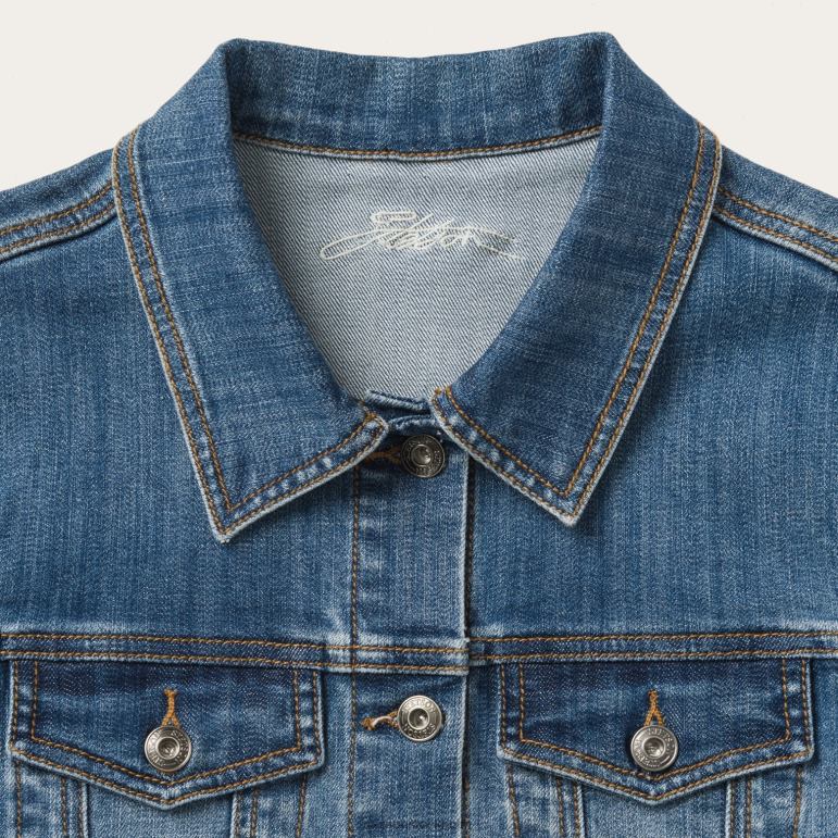 Stetson kvinnor stretch jeansjacka LLFB449 kläder blå