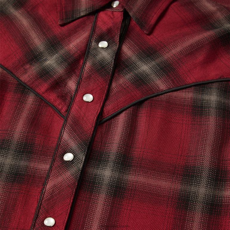 Stetson kvinnor western rutig blus LLFB457 kläder vin