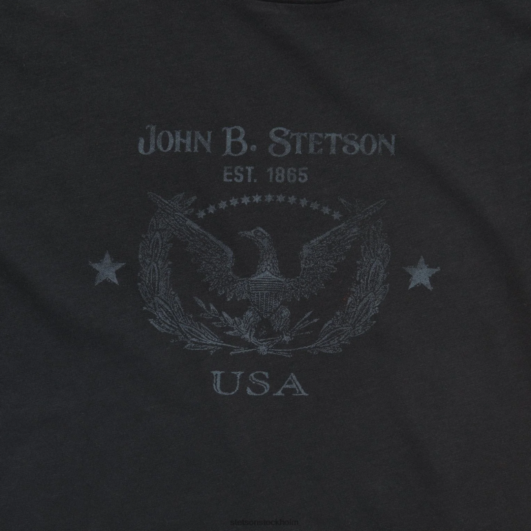 Stetson kvinnor john b. eagle grafisk t-shirt LLFB475 kläder svart