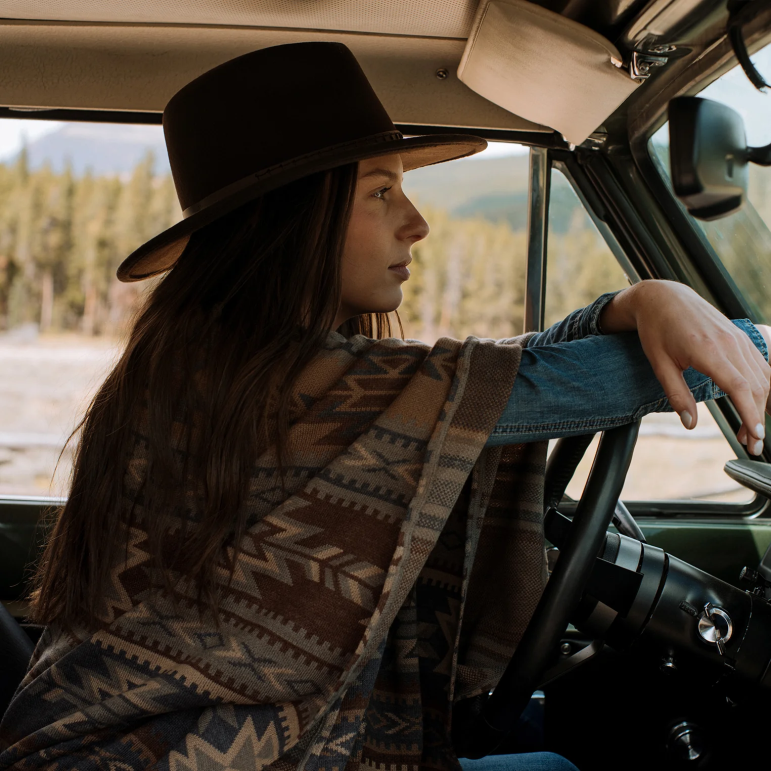 Stetson kvinnor aztektryckt tröja poncho LLFB539 kläder mång