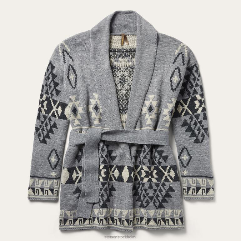 Stetson kvinnor tjock stickad slipströja LLFB543 kläder grå