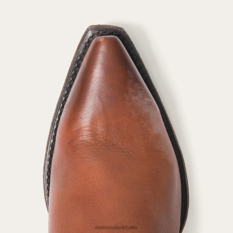 Stetson kvinnor austin läder läder snip tå boot LLFB262 Skodon cognac