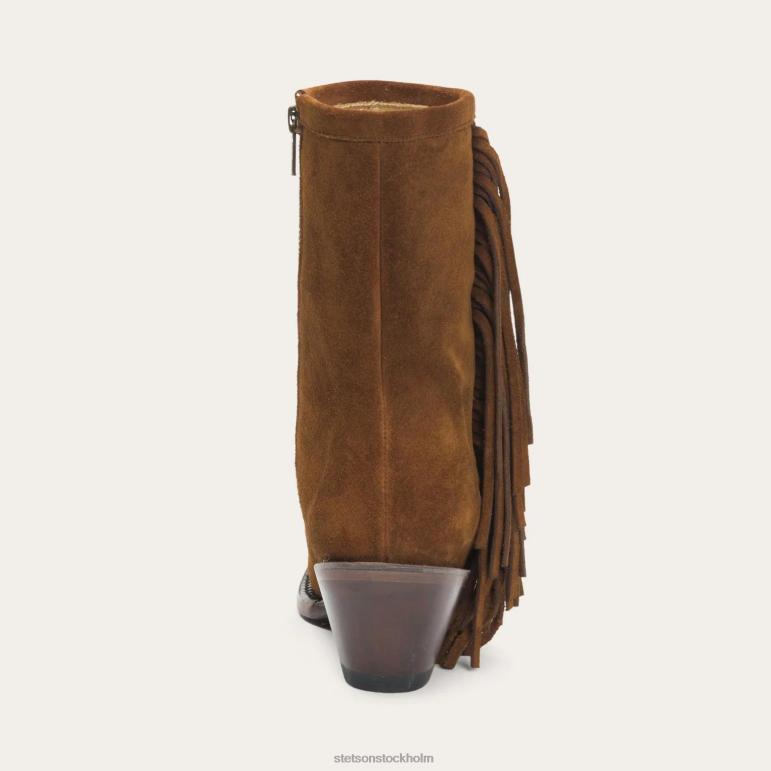Stetson kvinnor halle mocka fransar sida zip boot LLFB254 Skodon brun