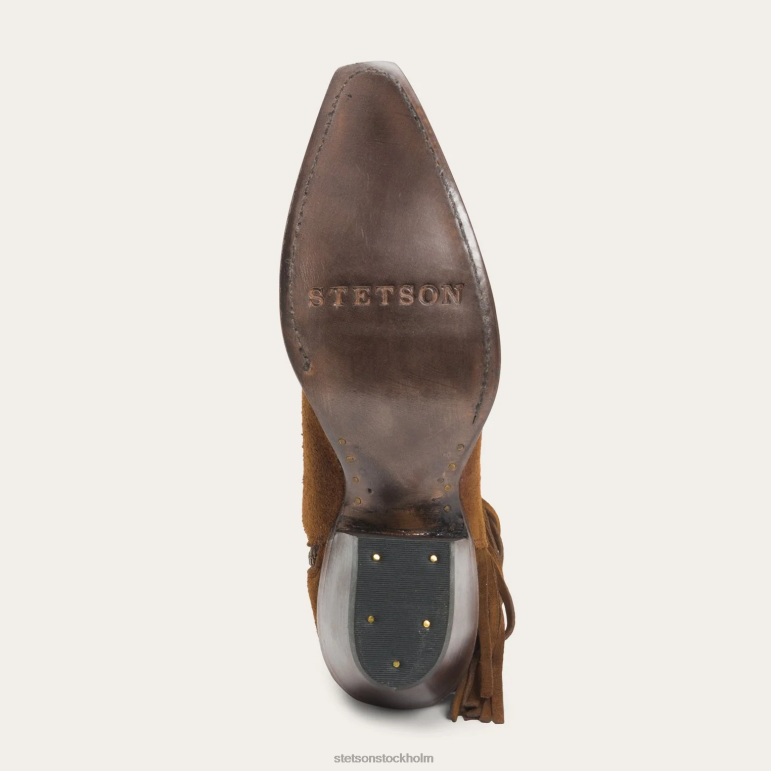 Stetson kvinnor halle mocka fransar sida zip boot LLFB254 Skodon brun
