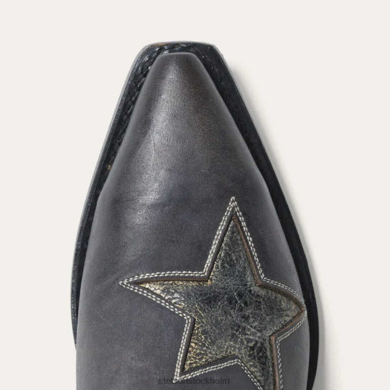 Stetson kvinnor stjärna nödställd cowboy boot LLFB251 Skodon svart