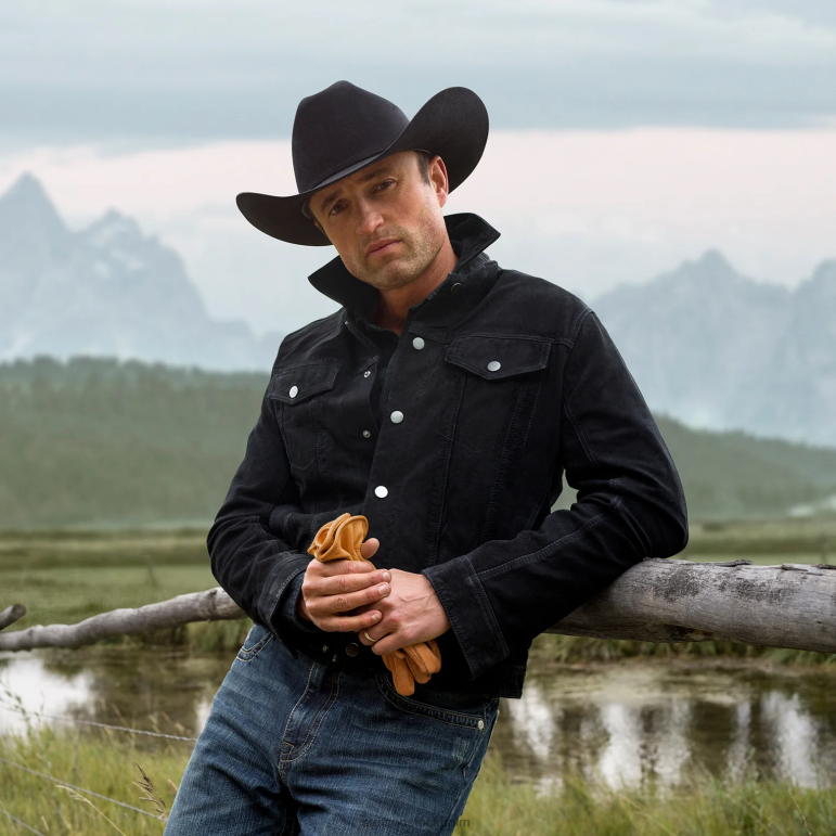 Stetson män jeans jacka i skinn LLFB412 kläder svart