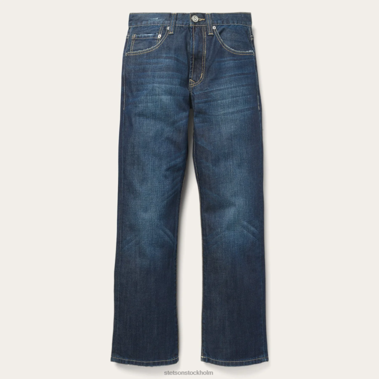 Stetson män 1312 destruerade jeans med passform LLFB383 kläder blå
