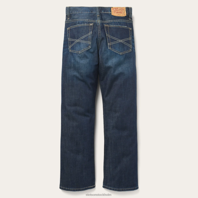 Stetson män 1312 destruerade jeans med passform LLFB383 kläder blå