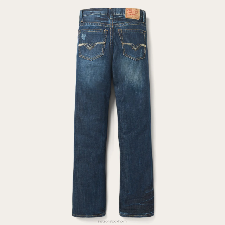 Stetson män 1312 fit jeans med bakficka detalj LLFB384 kläder blå