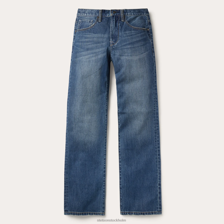 Stetson män 1312 jeans med modern passform LLFB378 kläder blå