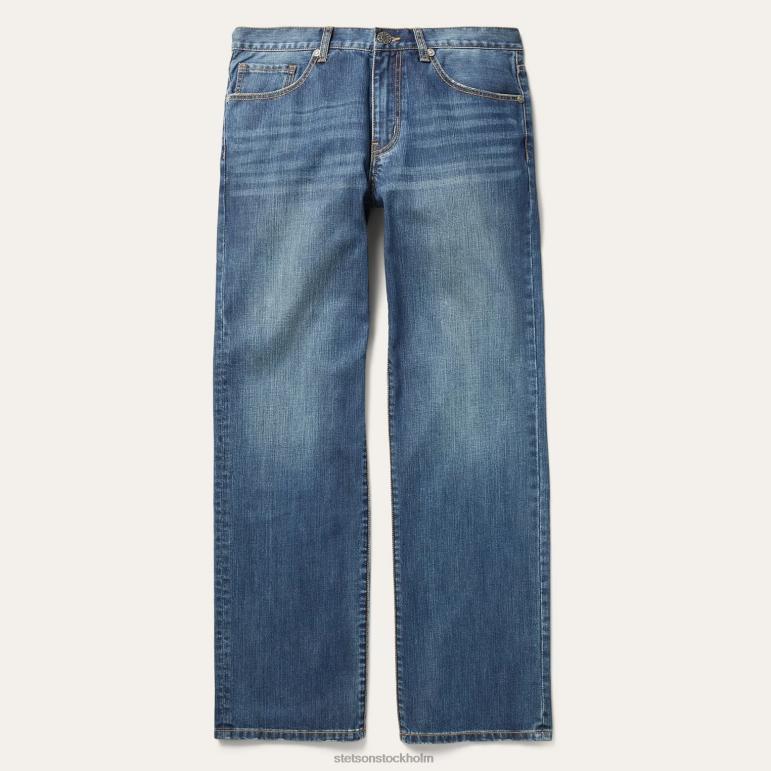 Stetson män 1312 jeans med modern passform LLFB381 kläder blå