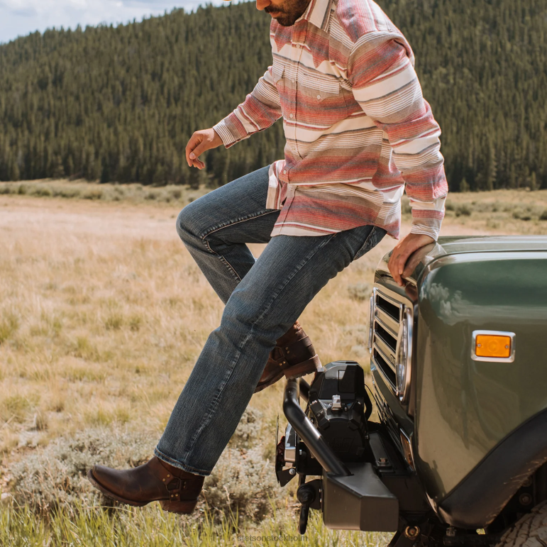 Stetson män 1312 jeans med modern passform LLFB381 kläder blå